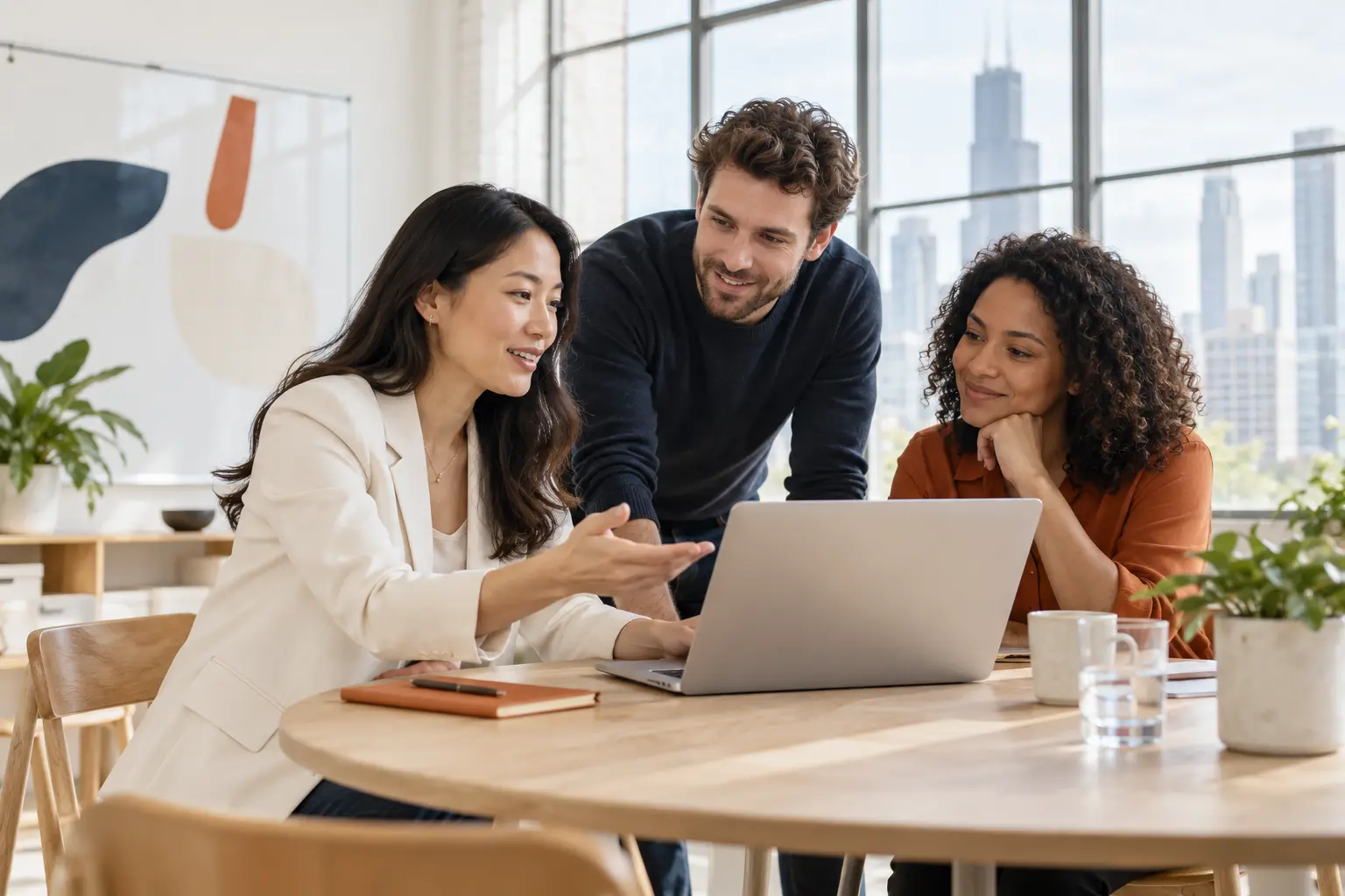 Illustrative business team planning a secure AI automation workflow